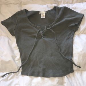 Army Green Cropped Shirt💚